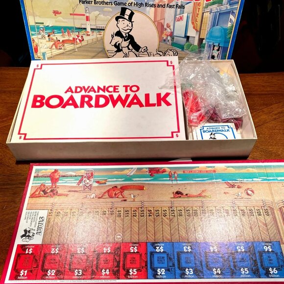 Advance To Boardwalk Game Set Complete Parker Brothers - Picture 1 of 7